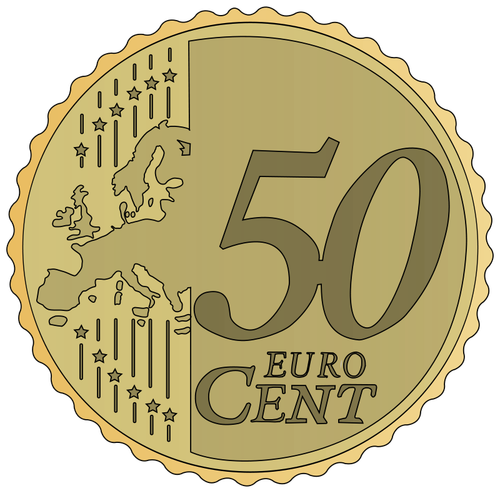 50 ユーロ セントのベクトル画像