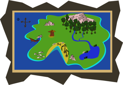 Cartoon pirate map
