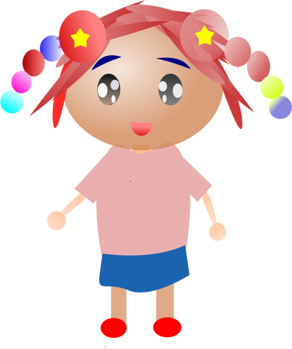 طفل مع ضفائر ملونة
