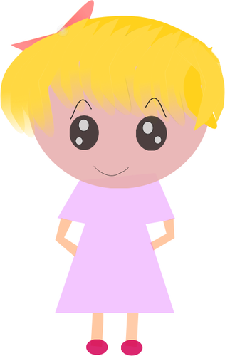 Cartoon blond meisje vector afbeelding