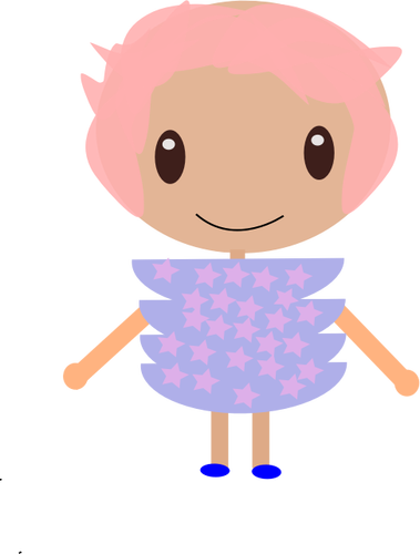 Anak dengan rambut merah muda