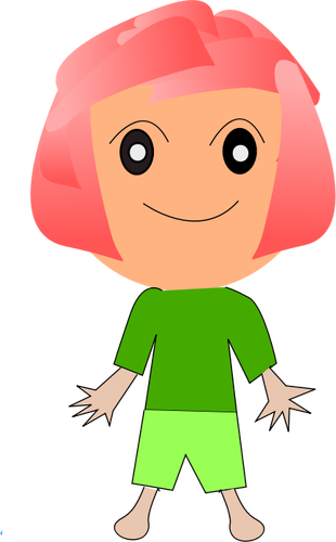 Girl in green clothes vector image
