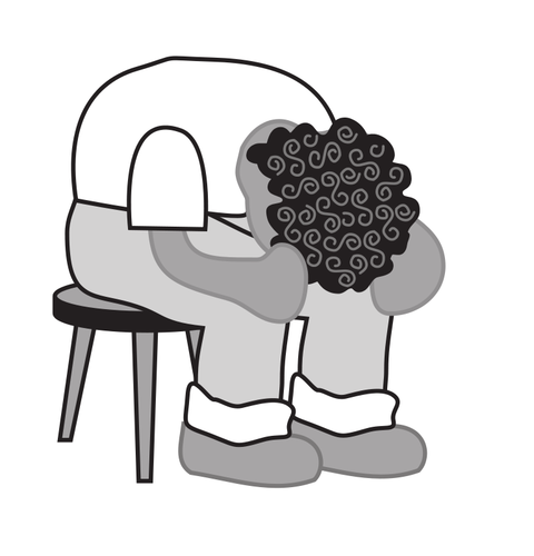 Garçon pleure vector clip art