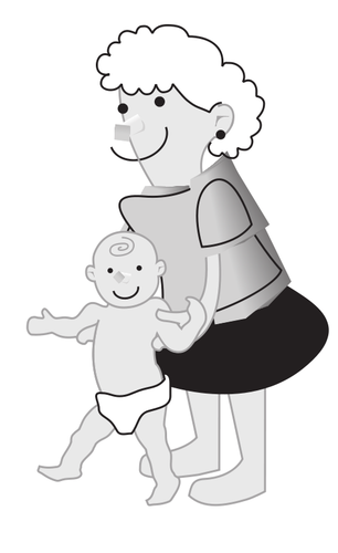 Mother holding a baby vector image