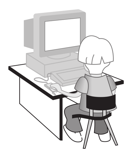 Малыш на компьютере таблицу векторные иллюстрации