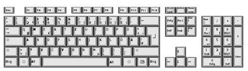 Немецкая клавиатура векторное изображение