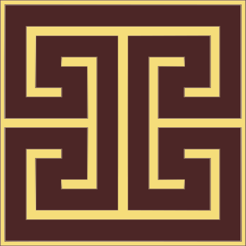 Decoración griega en color marrón