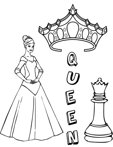 Королева и шахматы кусок