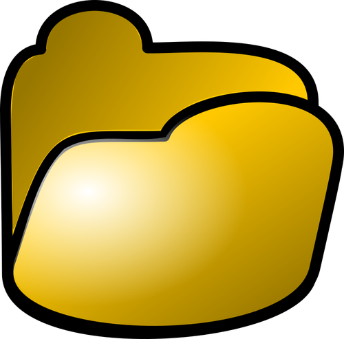 Vector image of shiny yellow filing folder web icon