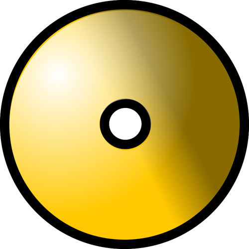 Altın renkli CD-ROM vektör çizim