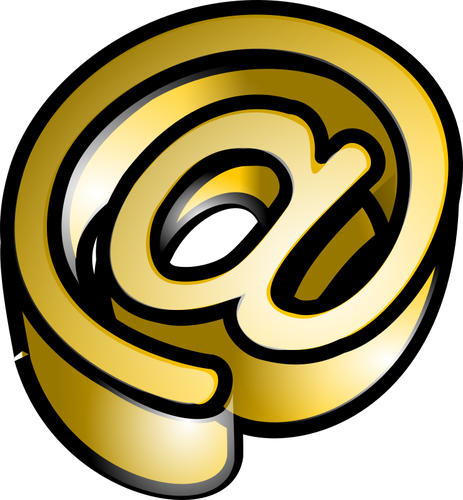 Clip-art vetor de sinal de correio brilhante ouro