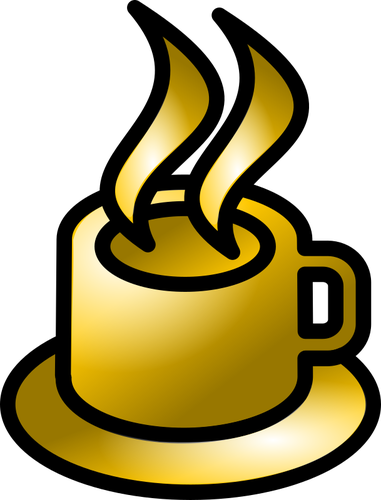Ilustrasi vektor icon kedai kopi cokelat mengkilap