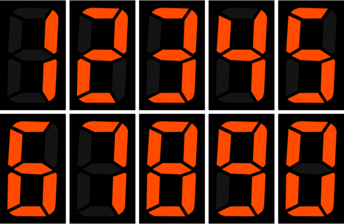 Números de color naranjo en pantalla