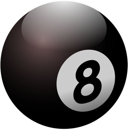 Vektorové ilustrace kulečníkové koule číslo osm