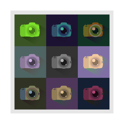 Ícones de câmera digital SLR de gráficos vetoriais