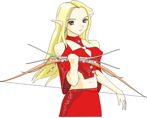 Image de dessin animé archer féminin