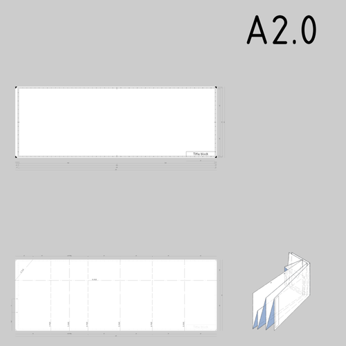 A2.0 आकार के तकनीकी चित्र कागज टेम्पलेट वेक्टर क्लिप आर्ट