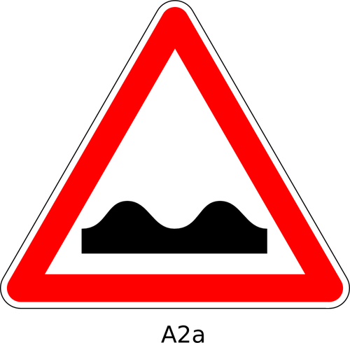 Vektor grafis dari tanda segitiga jalan jalan bergelombang