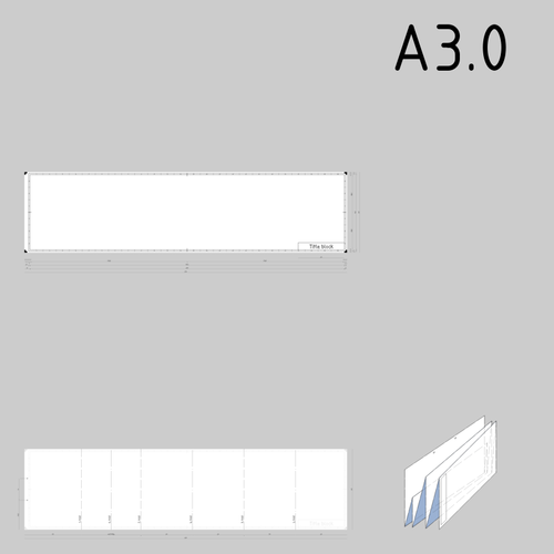 A3.0 الرسومات الفنية الحجم ورقة قالب الرسومات المتجهة