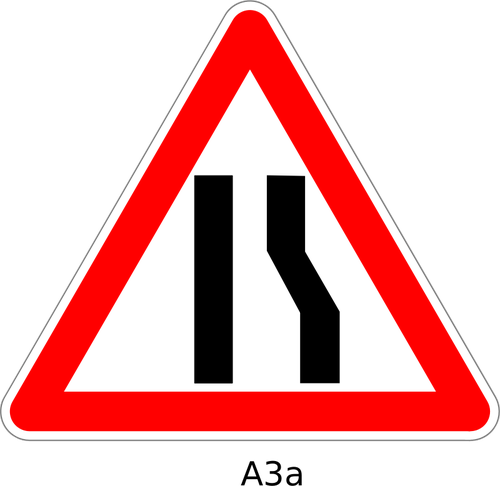 Road breedte vernauwt teken vector