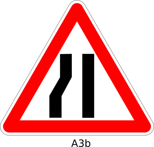 Road narrows signe vecteur