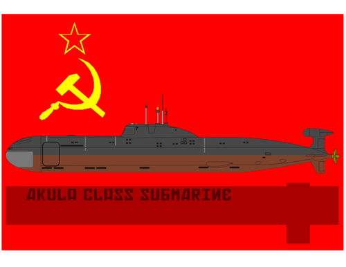 Российская подводная лодка векторной графики