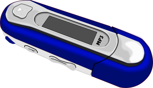 Azul MP3 player vector clipart