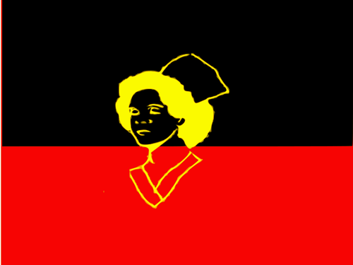 Fahne mit dem Porträt von Schwester vektorzeichnende