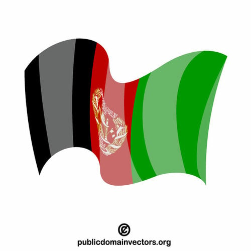 Afghanistan-stat vifter med flagg