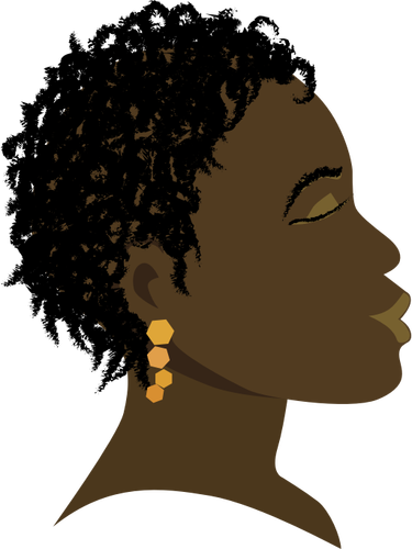Africane fata cu ochii închişi profil de desen vector