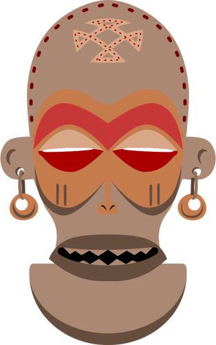Vektorový obrázek Chokwe africké masky