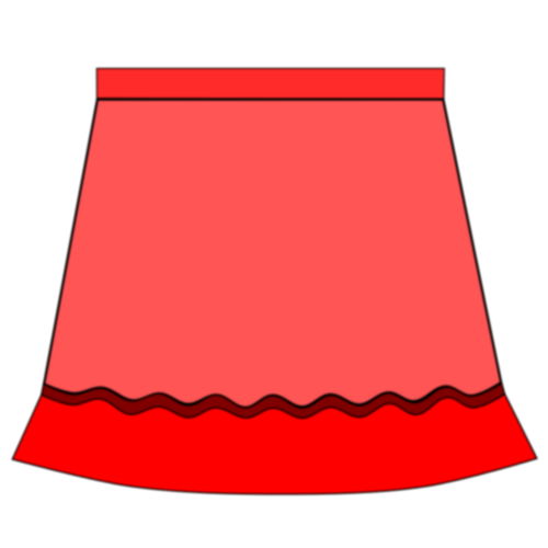 赤いスカート ベクトル描画
