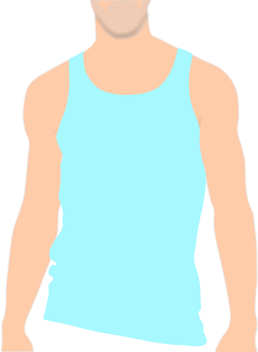 Vector illustraties van top van mannelijke lichaam met een vest op