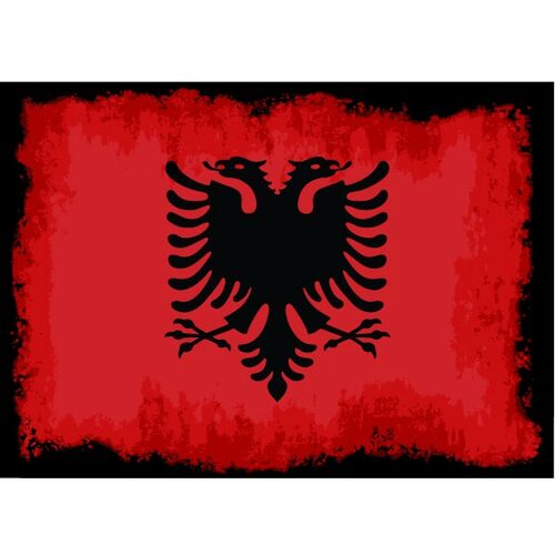 अल्बानिया grunge बनावट का ध्वज