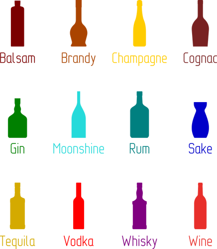 Conjunto de bebidas alcohólicas