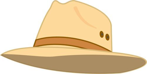 Ilustração em vetor borda larga chapéu bege