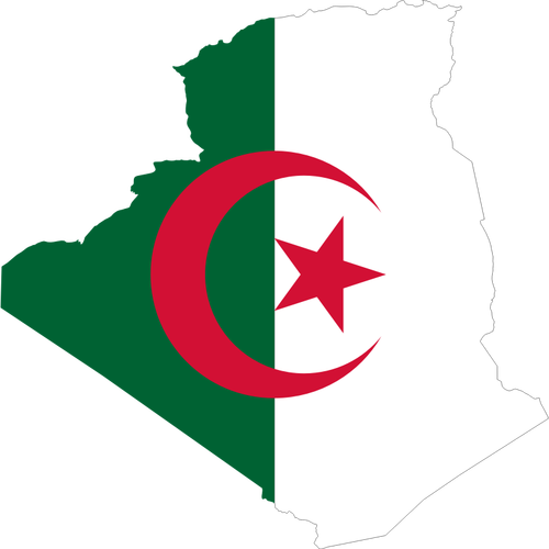 Mapa de la bandera de Argelia