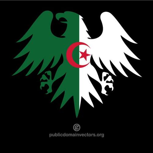 Heraldisk örn med flagga Algeriet