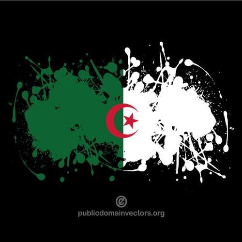 Bandiera algerina in spruzzo vernice