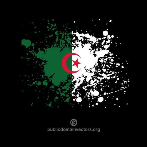 Blekk sprut med Algeries flagg