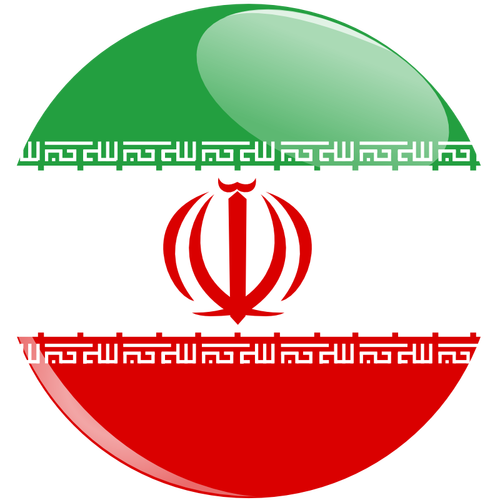 Iranska flaggan knappen