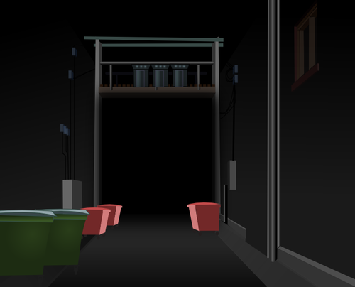 Ilustracja wektorowa ciemny korytarz