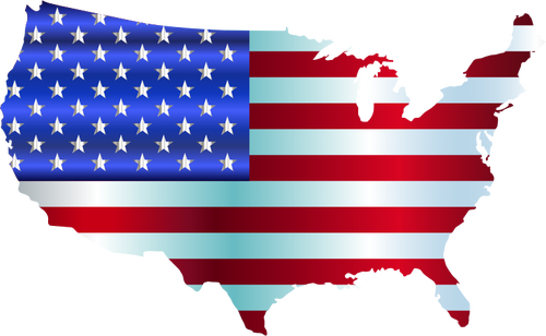 Peta dan bendera Amerika