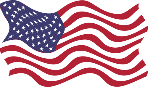 एक हवा में अमेरिकी ध्वज