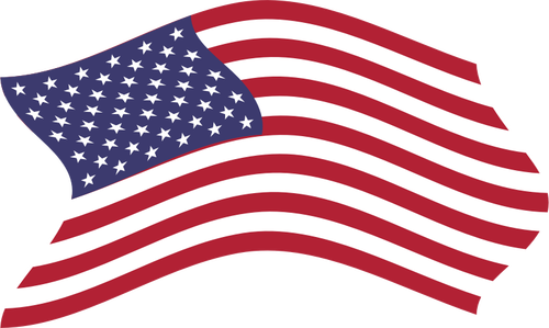 Amerikansk flagg på en vindfull dag