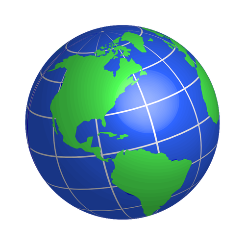 Imagen de vector globo del norte y América del sur