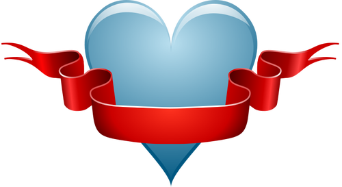 Vector illustration of heart and ribbon