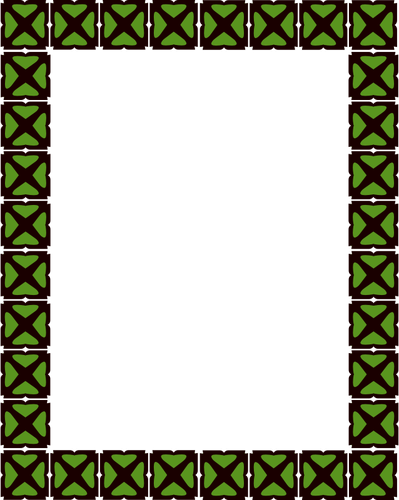 Fyrkantig ram i svart och grönt vektor ClipArt