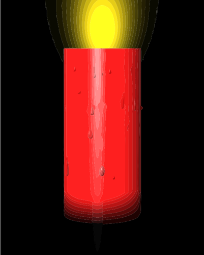 Clipart vetorial de vela vermelha acesa