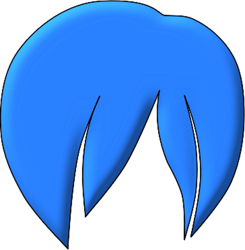 Vektortegning av blått hår for underordnet figur